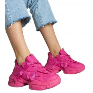 Różowe sneakersy damskie masywne sportowe