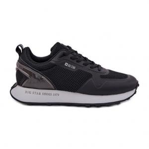 Sneakersy Męskie Na Platformie Big Star RR174361 Hi-Poly System Czarne
