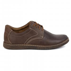 KOMODO Buty męskie skórzane Casual 933/L/2 brązowe
