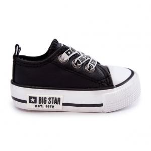Dziecięce Skórzane Trampki Big Star KK374041 Czarno-Białe czarne