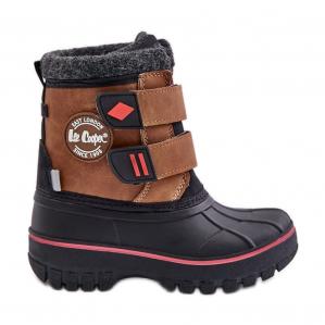 Śniegowce Dziecięce Na Rzepy Lee Cooper LCJ-24-44-2864K Camel brązowe
