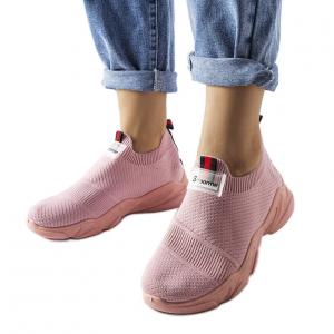 Różowe wsuwane sneakersy Greco