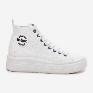 Trampki Damskie Na Platformie Lee Cooper LCW-25-44-3209L Biale białe