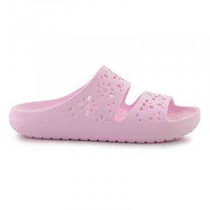 Klapki Crocs Classic Floral Cutout sandal 210966-6ZW różowe