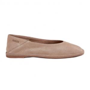 Zamszowe Baleriny Damskie Big Star RR274082 Beżowe beżowy