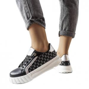 Czarne sneakersy na platformie Giuseppe
