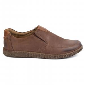 KOMODO Buty męskie skórzane Casual 854/2 brązowe