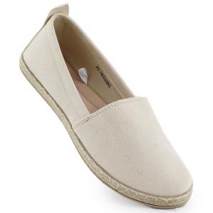 Espadryle damskie wsuwane zamszowe beż Potocki PY16332 beżowy
