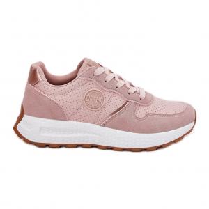 Sneakersy Damskie Na Platformie Big Star RR274489 Hi-Poly System Różowe