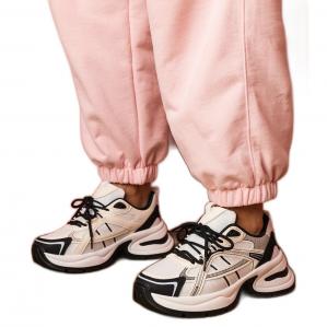Biało-czarne sneakersy sportowe na masywnej podeszwie białe