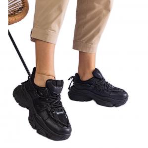 Czarne sneakersy sportowe damskie