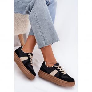 Boto Sneakersy Damskie Na Platformie Czarne Dovina