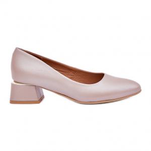 Lewski Shoes Skórzane Czółenka Lewski 3118 Ciemnobeżowe beżowy