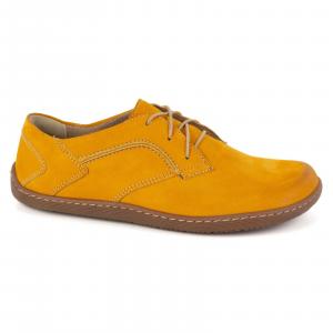Olivier Barefoot Damskie minimalistyczne buty skórzane 1082 musztarda nubuk żółte
