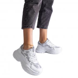 Białe sneakersy z brokatowymi wstawkami