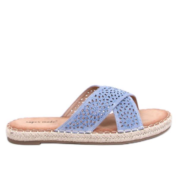 Klapki damskie espadryle Bakou Blue niebieskie