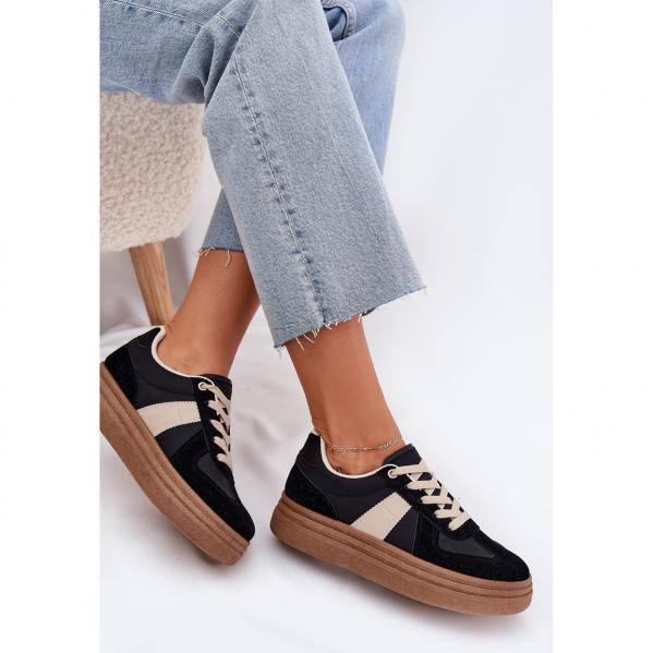 Boto Sneakersy Damskie Na Platformie Czarne Dovina