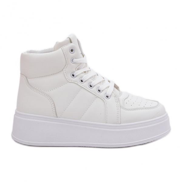 Evento Wysokie Sneakersy Damskie Na Platformie Białe