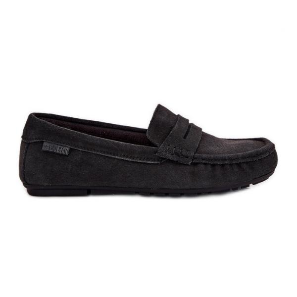 Zamszowe Mokasyny Damskie Big Star RR274948 Czarne
