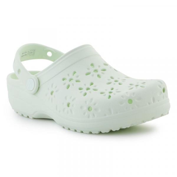Klapki Crocs Classic Floral Cut Out Clog W 210927-3YH zielone