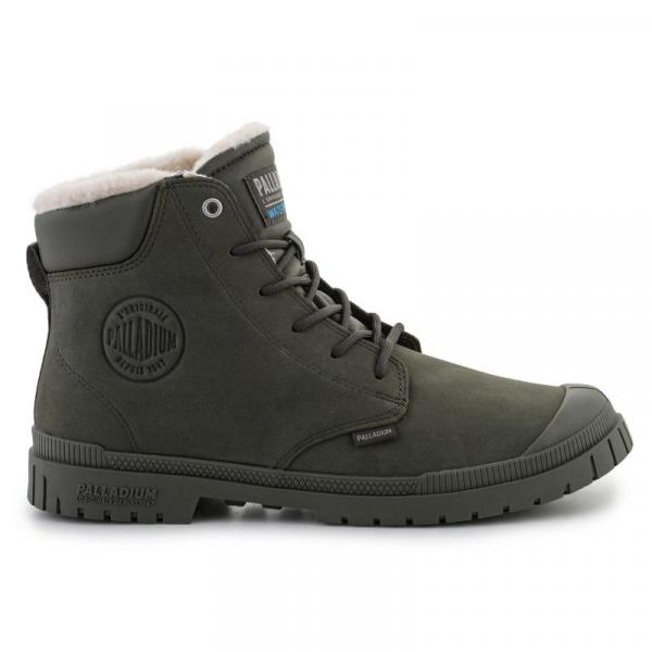 Buty Palladium SP20 Cuff Leather Waterproof Wl U 79067-325-M Olive Night zielone
