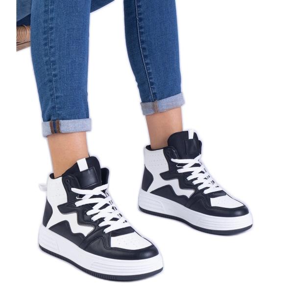 Biało-czarne sneakersy sportowe damskie
