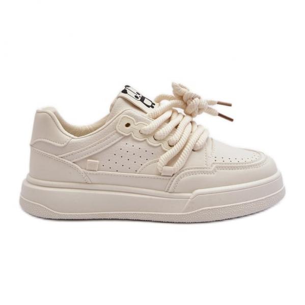 Damskie Sneakersy Eko Skórzane Beżowe Avanalis beżowy