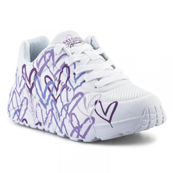 Buty Skechers JGoldcrown: Uno Lite - Spread the Love 314064L-WLPR białe