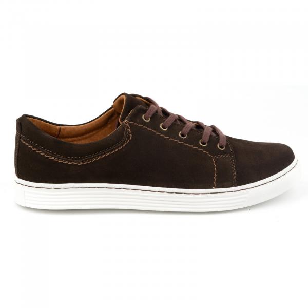 Olivier Buty Męskie skórzane casual 946MA brązowe welur