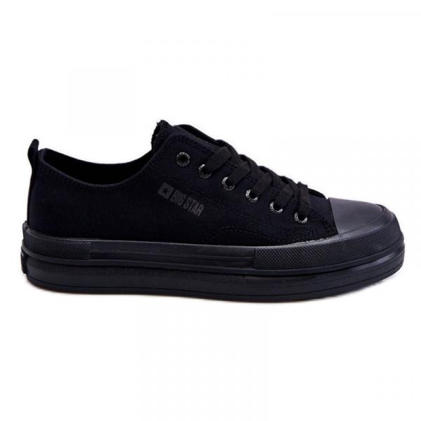 Niskie Sznurowane Tenisówki Big Star LL274967 Czarne