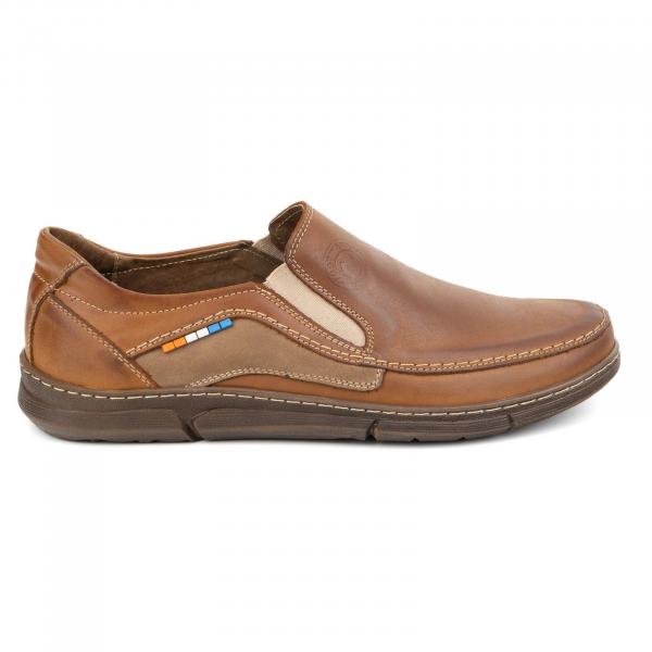 Olivier Buty męskie slip-on 283GT Camel brązowe