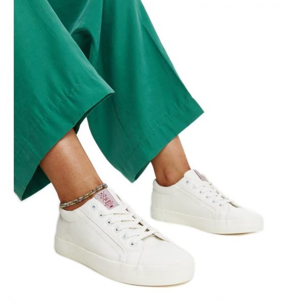 Białe damskie trampki eko skóra Cross Jeans
