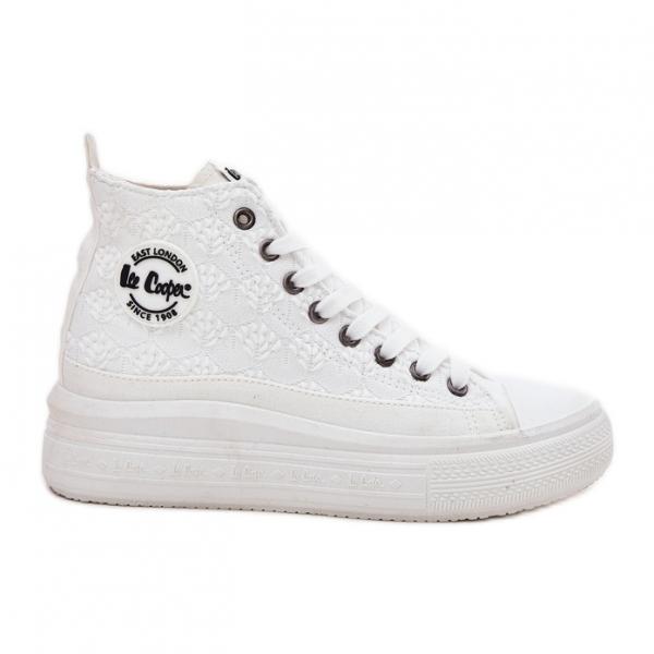 Trampki Damskie Na Platformie Lee Cooper LCW-25-44-3209L Biale białe