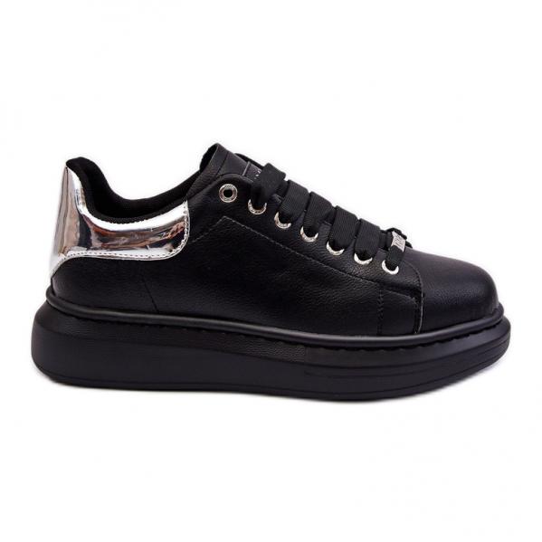 Damskie Buty Sportowe GOE LL2N4012 Czarno-Srebrne czarne