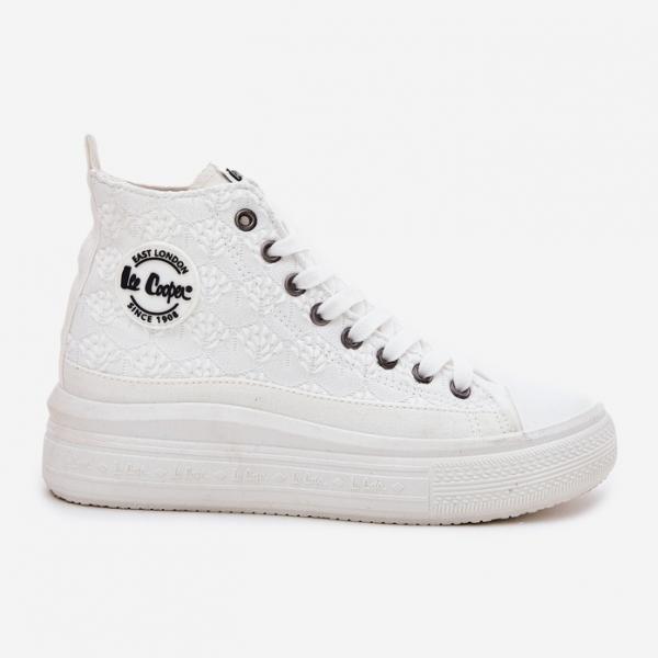 Trampki Damskie Na Platformie Lee Cooper LCW-25-44-3209L Biale białe