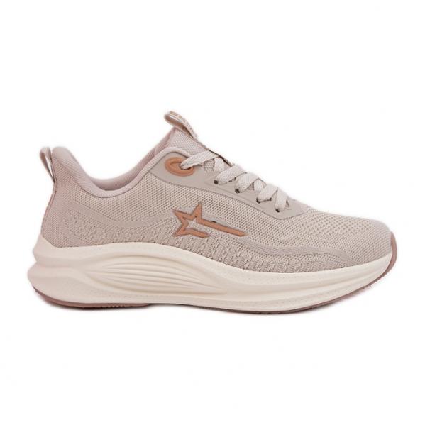 Buty Sportowe Sneakersy Damskie Big Star RR274A145 HI-POLY System Beżowe beżowy