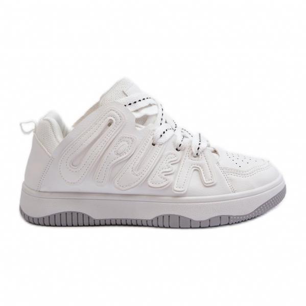 Sneakersy Damskie Z Eko Skóry Białe Berilla