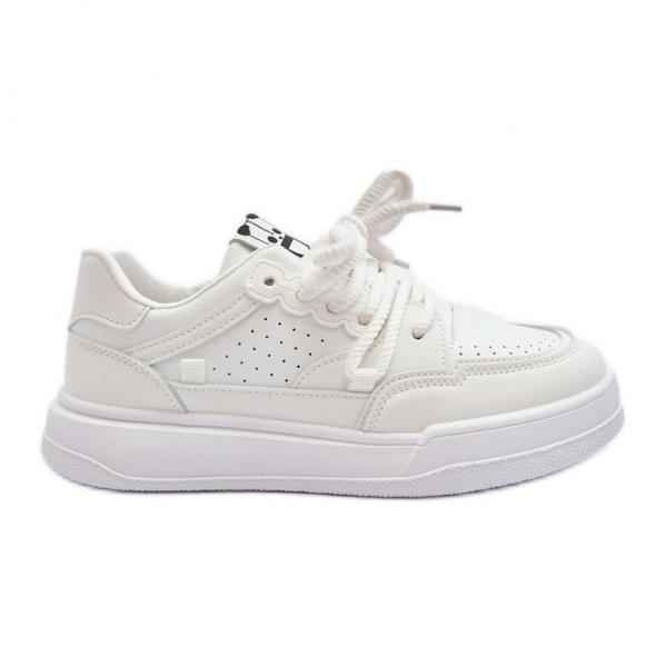 Damskie Sneakersy Eko Skórzane Białe Avanalis