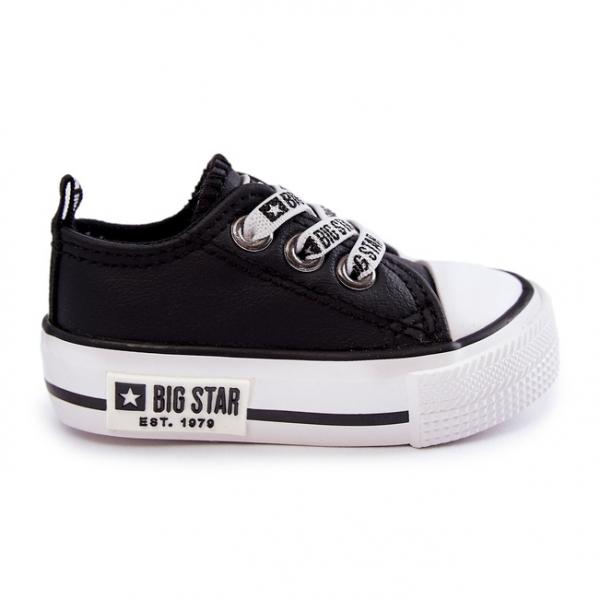 Dziecięce Skórzane Trampki Big Star KK374041 Czarno-Białe czarne