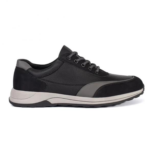 Sznurowane buty męskie ze skóry ekologicznej czarne