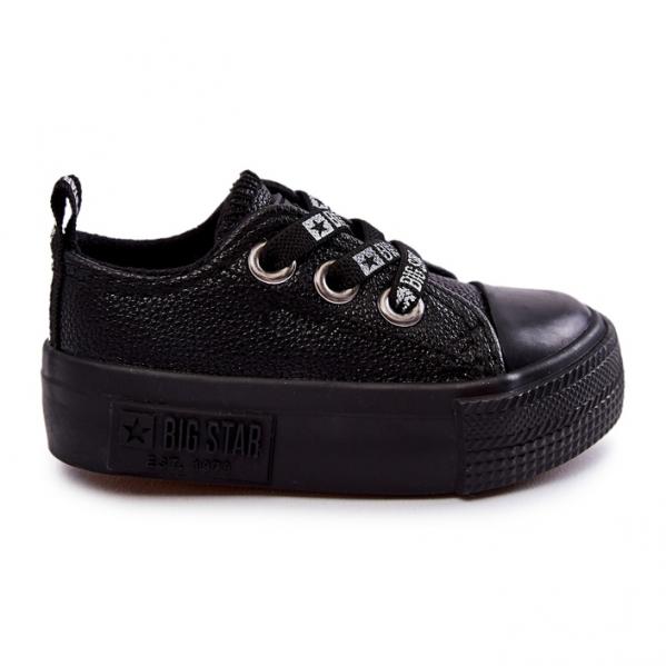 Dziecięce Skórzane Trampki Big Star KK374059 Czarne