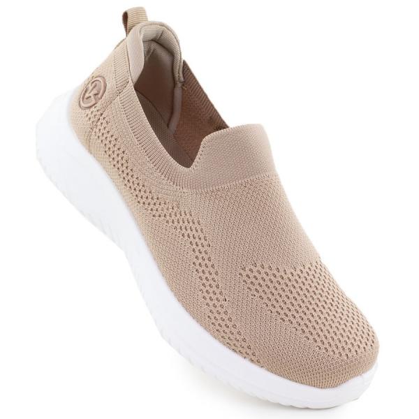 Buty sportowe damskie wsuwane beżowe Vinceza 17367 beżowy