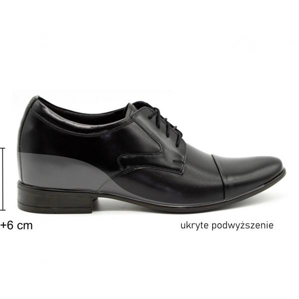 Olivier Buty męskie wizytowe P10 podwyższające czarne
