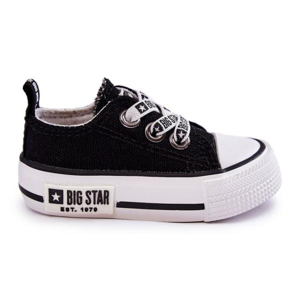 Dziecięce Materiałowe Trampki Big Star KK374049 Czarno-Białe czarne