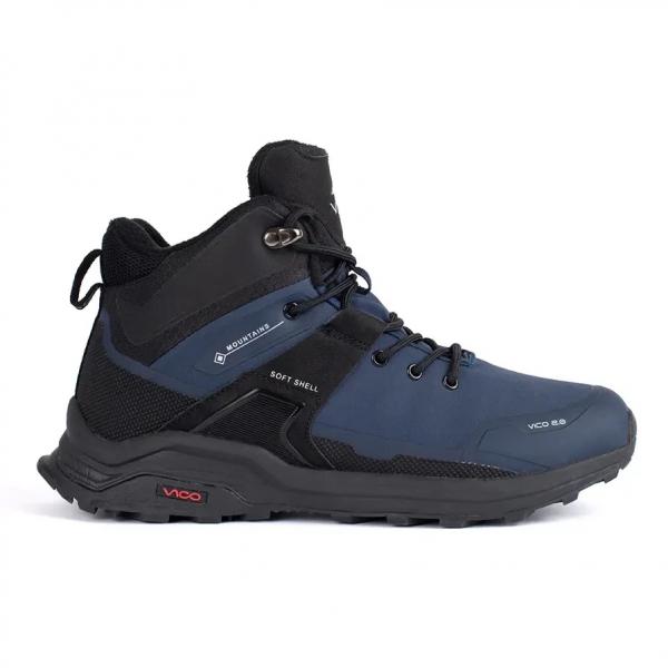 Vico Czarno-granatowe buty trekkingowe męskie niebieskie