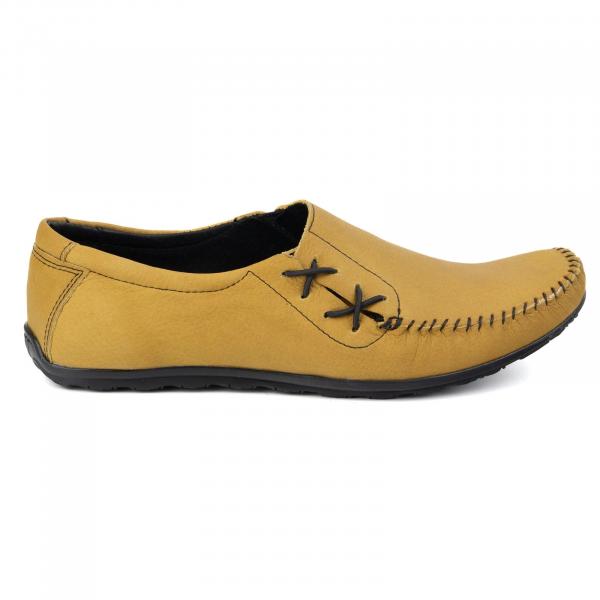 Olivier Buty męskie mokasyny skórzane wsuwane 306KZ camel żółte