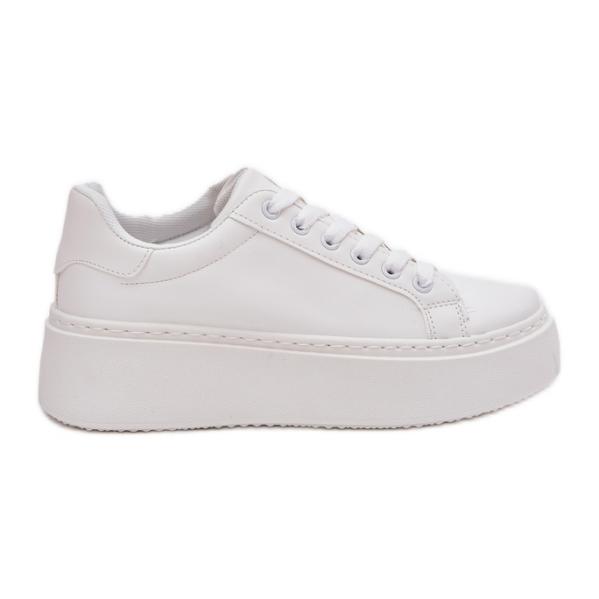 Sneakersy Damskie Na Platformie Białe