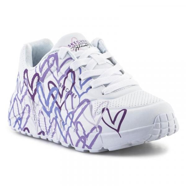 Buty Skechers JGoldcrown: Uno Lite - Spread the Love 314064L-WLPR białe