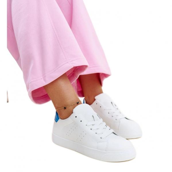 Biało-niebieskie sneakersy Akila białe