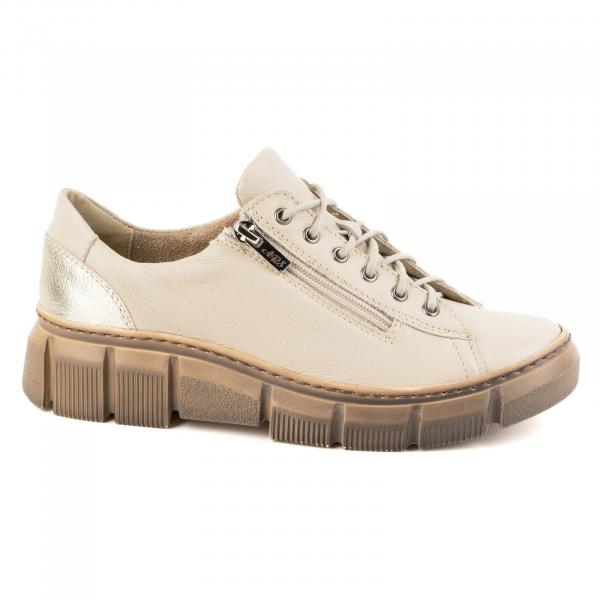Buty damskie skórzane sznurowane półbuty OLIVIER 1223 beżowe beżowy